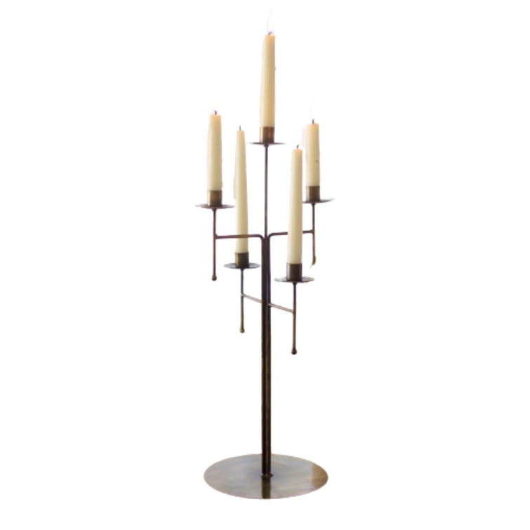 Antique Brass Table Top Candelabra With Five Candle Holders Birch Lane